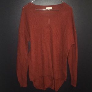 Madewell Rust Colored High Low Sweater Sz XL